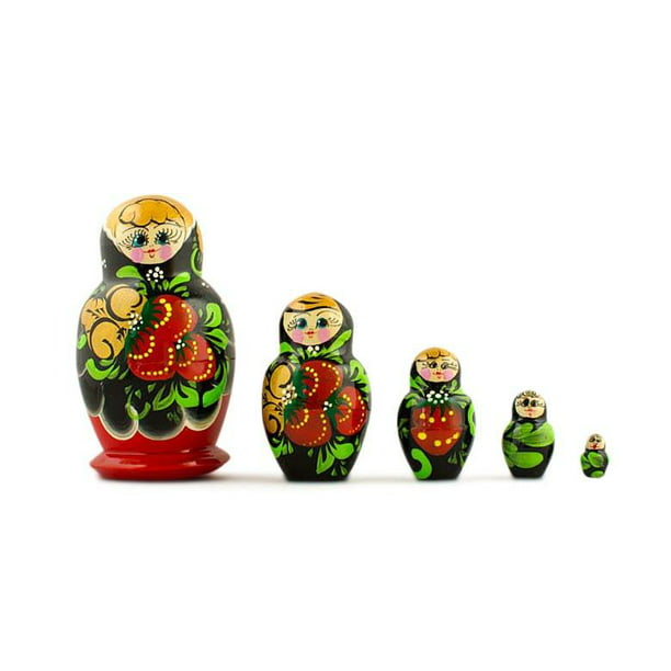3 Miniature Traditional Wooden Matryoshka Russian Nesting Dolls 3 Inches